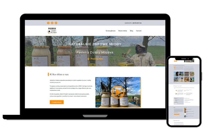 "Strona internetowa dla pasieki – lokalny producent naturalnego miodu
