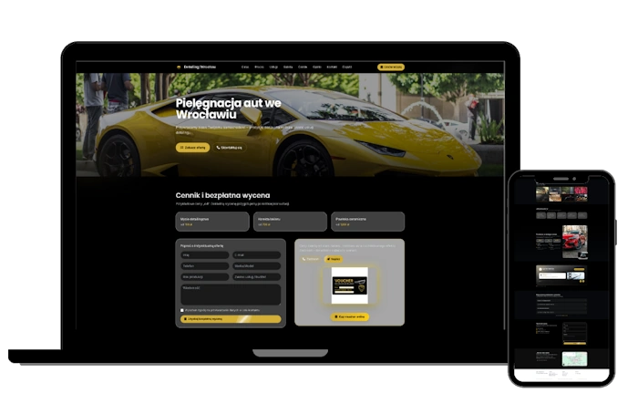 Nowoczesna strona internetowa dla firmy detailingowej