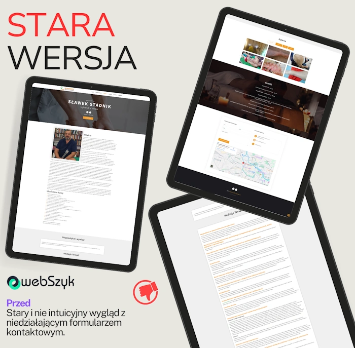 strona internetowa przed poprawa webszyk